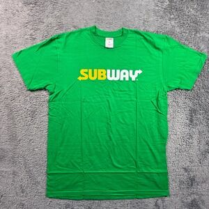 Subway T-Shirt Mens M Green New Employee Logo Graphic Short Sleeve Crew Neck